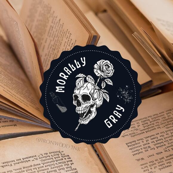 Morally Gray Skeleton Bookish Sticker Romance Fantasy Thriller Fae Kindle Gothic - Picture 2 of 3